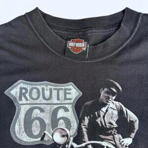 Vintage Y2K Harley-Davidson Kirkwood, MO Doc's Route 66 Black Graphic T-Shirt